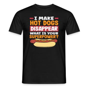 Les amateurs de hot-dogs font disparaître les hot-dogs - T-shirt homme - noir - Devant - AI Model Male 178 light (178cm)