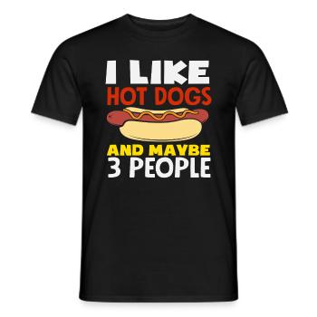 Amateur de hot-dogs J’aime les hot-dogs et peut-être - T-shirt homme - noir - Devant - AI Model Male 178 light (178cm)