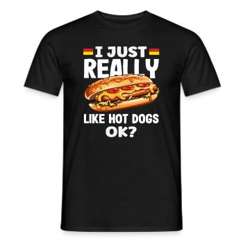 J’aime vraiment les hot-dogs - Hot Dog Lovers - T-shirt homme - noir - Devant - AI Model Male 178 light (178cm)
