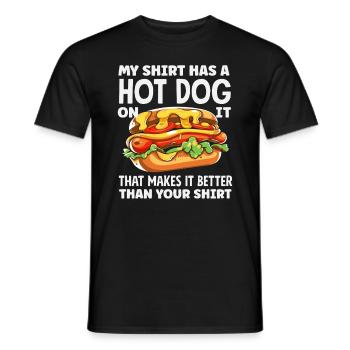 Amateur de hot-dogs Dicton drôle - T-shirt homme - noir - Devant - AI Model Male 178 light (178cm)
