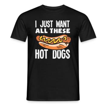 Je veux tous ces hot-dogs pour les amateurs de hot-dogs - T-shirt homme - noir - Devant - AI Model Male 178 light (178cm)