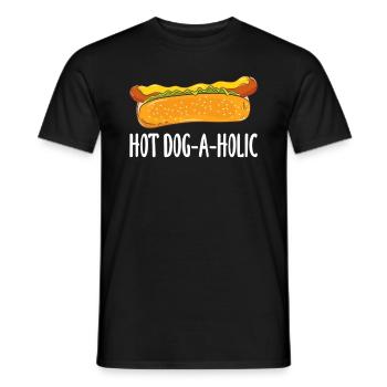 Amateur de hot-dogs hot-dog-a-holic - T-shirt homme - noir - Devant - AI Model Male 178 light (178cm)