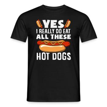 Amateur de hot-dogs je mange ces hot-dogs - T-shirt homme - noir - Devant - AI Model Male 178 light (178cm)