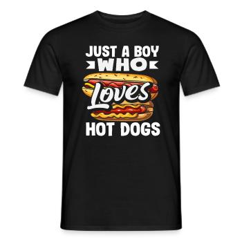 A Boy Who Loves Hot Dogs - Men's T-Shirt - black - Front - AI Model Male 178 light (178cm)