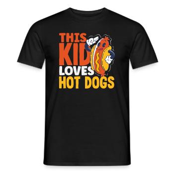 Cet enfant adore les hot-dogs pour les amateurs de hot-dogs - T-shirt homme - noir - Devant - AI Model Male 178 light (178cm)