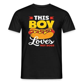 This Boy Loves Hot Dogs Hot Dog Lover - Men's T-Shirt - black - Front - AI Model Male 178 light (178cm)