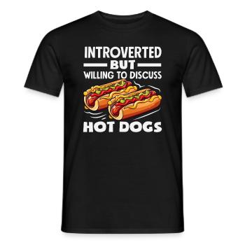Hot Dog Lover Introvert Discussed - Men's T-Shirt - black - Front - AI Model Male 178 light (178cm)