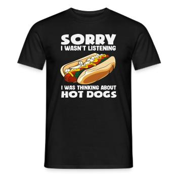 Les amateurs de hot-dogs pensent aux hot-dogs - T-shirt homme - noir - Devant - AI Model Male 178 light (178cm)