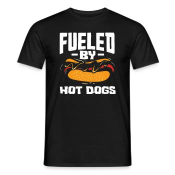 Powered by Hot Dogs - Hot Dog Lover - Men's T-Shirt - black - Front - AI Model Male 178 light (178cm)