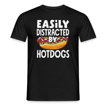 Facilement distrait par les hot-dogs pour les amateurs de hot-dogs - T-shirt homme - noir - Devant - AI Model Male 178 light (178cm)