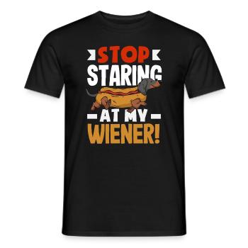 Hot Dog Lover Stop Staring - Men's T-Shirt - black - Front - AI Model Male 178 light (178cm)