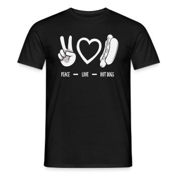 Amateur de hot-dogs Peace Love Hot Dogs - T-shirt homme - noir - Devant - AI Model Male 178 light (178cm)