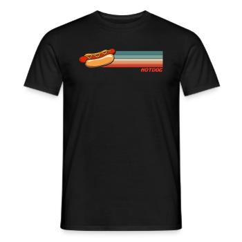 Hot Dog Lover Retro Nostalgia Style - Men's T-Shirt - black - Front - AI Model Male 178 light (178cm)