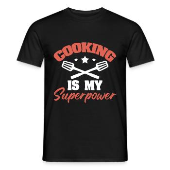 cooking superpower cook - Men's T-Shirt - black - Front - AI Model Male 178 light (178cm)