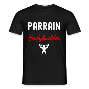 parrain BODYBUILDER - T-shirt homme - noir - Devant - AI Model Male 178 light (178cm)
