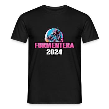 Palmiers Formentera 2024 - T-shirt homme - noir - Devant - AI Model Male 178 light (178cm)