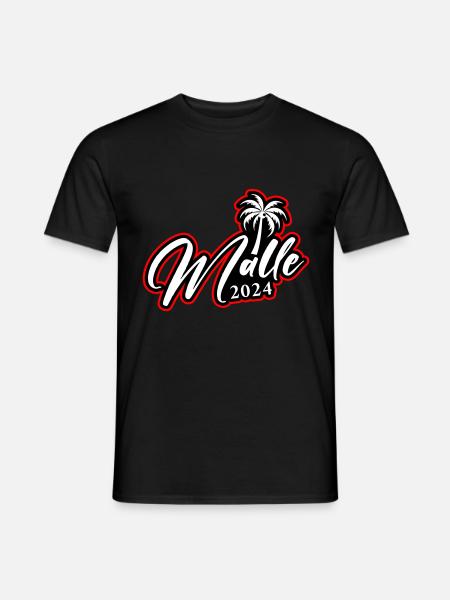 Malle 2024 Mallorca Palme - Männer T-Shirt - Schwarz