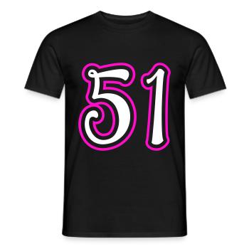 51 Numéro de numéro - T-shirt homme - noir - Devant - AI Model Male 178 light (178cm)