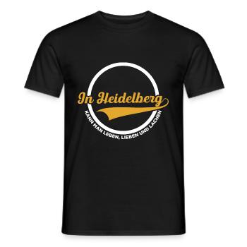 In Heidelberg Kann Man Leben, Lieben Und Lachen He - Männer T-Shirt - Schwarz - Vorne - AI Model Male 178 light (178cm)