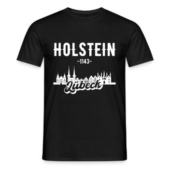 Lübeck Skyline Lübecker Geschenk - Männer T-Shirt - Schwarz - Vorne - AI Model Male 178 light (178cm)