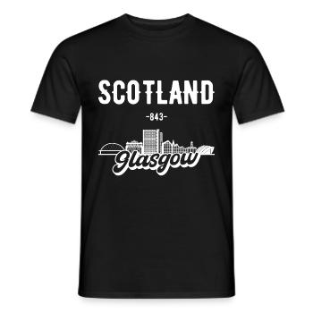 Glasgow Schottland Skyline Geschenk - Männer T-Shirt - Schwarz - Vorne - AI Model Male 178 light (178cm)