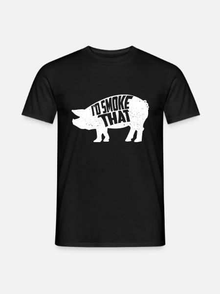 Schweinefleisch Metzger grillen - Männer T-Shirt - Schwarz