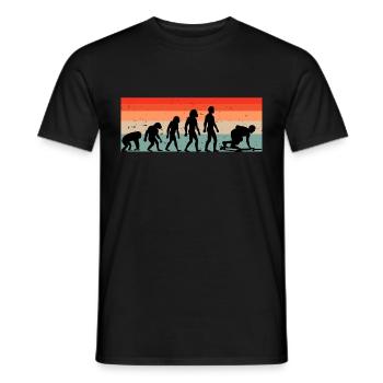 Longboard Longboarding retro - Men's T-Shirt - black - Front - AI Model Male 178 light (178cm)