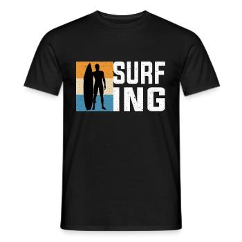 Surfing - Men's T-Shirt - black - Front - AI Model Male 178 light (178cm)