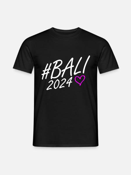 Bali 2024 Herz Reise - Männer T-Shirt - Schwarz