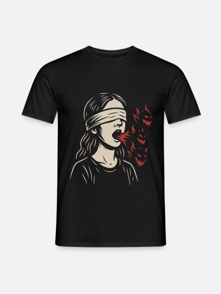 Blindfolded Girl - Männer T-Shirt - Schwarz