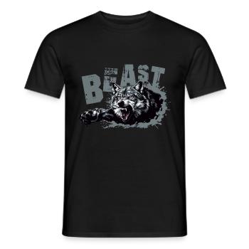 Beast Wolf - Männer T-Shirt - Schwarz - Vorne - AI Model Male 178 light (178cm)