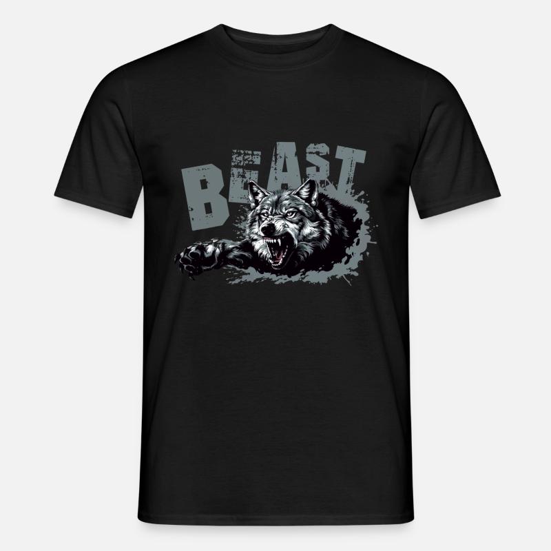Beast Wolf - Männer T-Shirt - Schwarz
