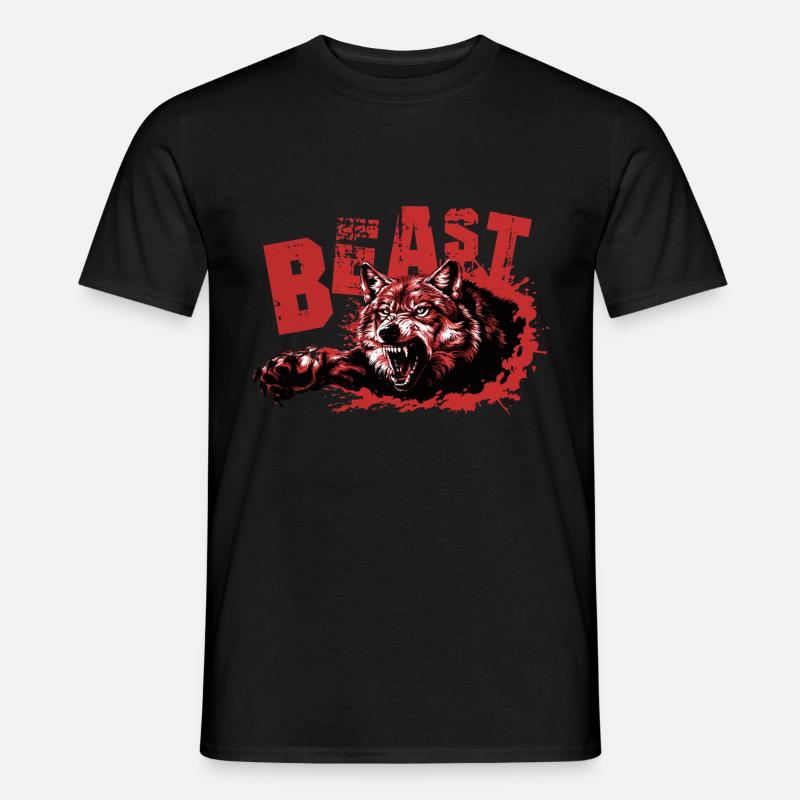 Beast Wolf - Männer T-Shirt - Schwarz