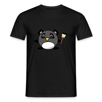 T-shirt d'artiste peintre pingouin pour enfants - T-shirt homme - noir - Devant - AI Model Male 178 light (178cm)