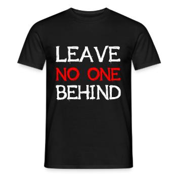 Leave No One Behind Refugees Welcome Geschenkidee - Männer T-Shirt - Schwarz - Vorne - AI Model Male 178 light (178cm)