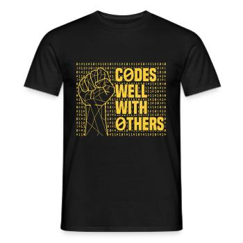 Programmeur Coder Développeur de logiciels - T-shirt homme - noir - Devant - AI Model Male 178 light (178cm)