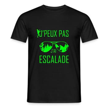 j'peux pas j'ai escalade - T-shirt homme - noir - Devant - AI Model Male 178 light (178cm)