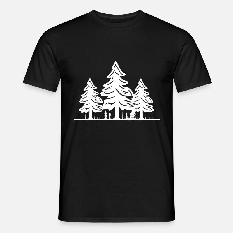 Wald Bäume - Männer T-Shirt - Schwarz