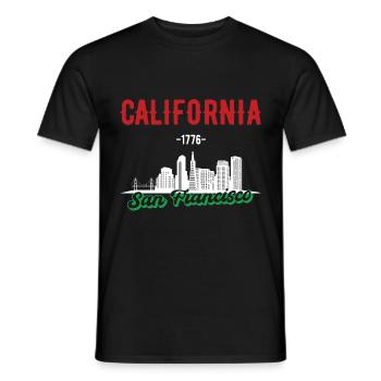 Cadeau du drapeau de la Californie à San Francisco - T-shirt homme - noir - Devant - AI Model Male 178 light (178cm)