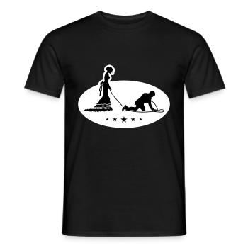 Hochzeit Brautpaar Leine - Männer T-Shirt - Schwarz - Vorne - AI Model Male 178 light (178cm)
