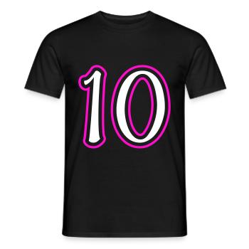 10 Number number - Men's T-Shirt - black - Front - AI Model Male 178 light (178cm)