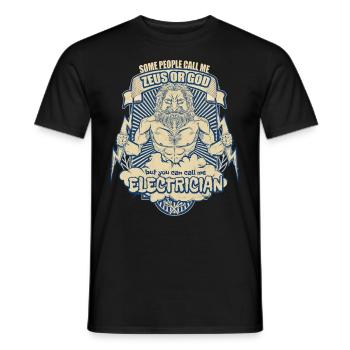 electrician - Men's T-Shirt - black - Front - AI Model Male 178 light (178cm)