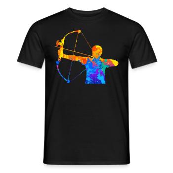 Tir à l’arc Tir à l’arc Archer - T-shirt homme - noir - Devant - AI Model Male 178 light (178cm)