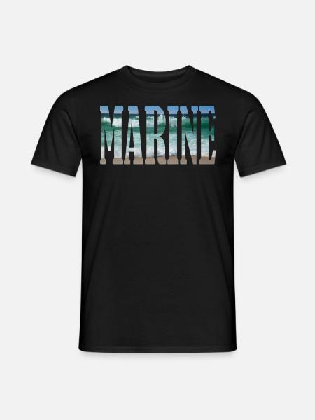 Marine Strand - Männer T-Shirt - Schwarz