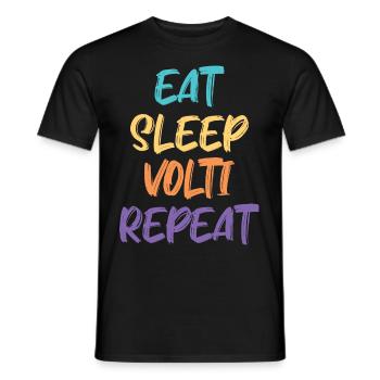 Eat Sleep Volti Repeat / Dressur Reiten, Pferd - Männer T-Shirt - Schwarz - Vorne - AI Model Male 178 light (178cm)
