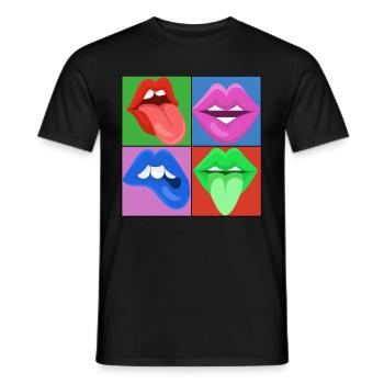 Mouth Lip- Mund Lippen Design - Männer T-Shirt - Schwarz - Vorne - AI Model Male 178 light (178cm)