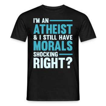 Atheismus Sprüche | Atheisten Atheist Geschenkidee - Männer T-Shirt - Schwarz - Vorne - AI Model Male 178 light (178cm)