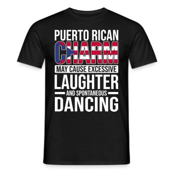 Puerto Rico Flagge | Puerto Ricaner Geschenkideen - Männer T-Shirt - Schwarz - Vorne - AI Model Male 178 light (178cm)