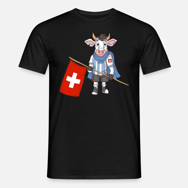 Schweiz Kuh / Schweizer Fans - Männer T-Shirt - Schwarz