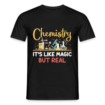 Chemistry is like magic but real - Men's T-Shirt - black - Front - AI Model Male 178 light (178cm)